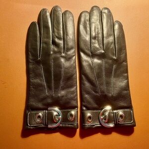 Coach Soho Black Leather Gloves, Size 8, NWT